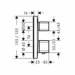 Hansgrohe Croma Select E Rail Set Thermostatic Shower -Bathroom Sales Shop 15708000 plan