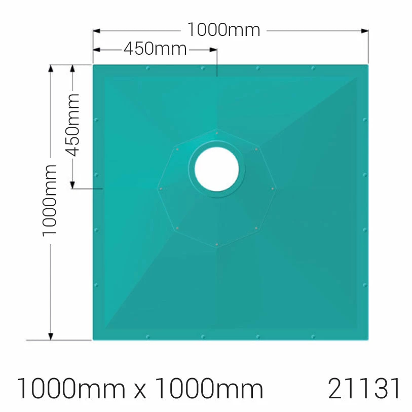AKW Tuff Form8 Wet Room Walk In Shower Tray 1000 X 1000 X 22mm 2 AKW Tuff Form8 Wet Room Walk In Shower Tray 1000 X 1000 X 22mm - Image 2