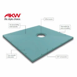 AKW Tuff Form Wet Room Walk In Shower Tray 900 X 900 X 22mm -Bathroom Sales Shop AKW Tuff Form Overview