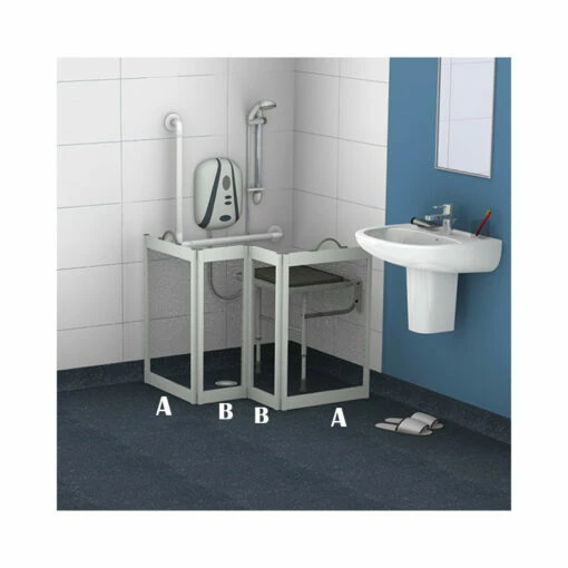 Contour Carerscreens Portable Screen CS4 With Folding Doors 750 X 450 X 225mm -Bathroom Sales Shop CS4