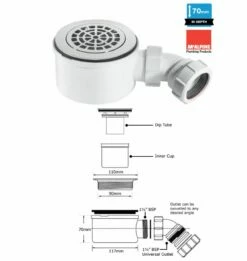 Contour Falcon 30 Low Profile Anti Slip Shower Tray - 1400 X 800mm -Bathroom Sales Shop Contour Falcon 30 Shower Tray Waste ST90CPB P 70 be0bfae2 daa7 4c8b b171 f90844afec6c