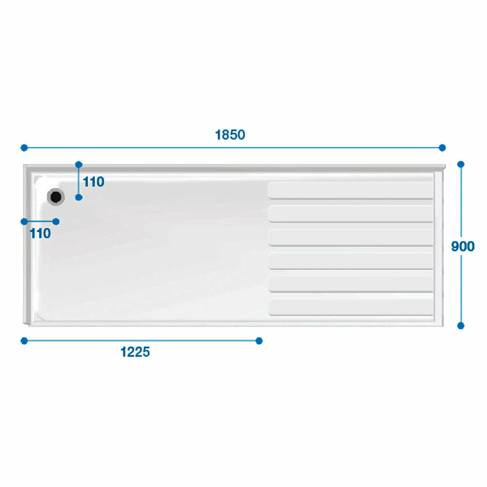 Contour Kite Level Access Bath Replacement Shower Tray - 1850 X 900mm 2 Contour Kite Level Access Bath Replacement Shower Tray - 1850 X 900mm - Image 2