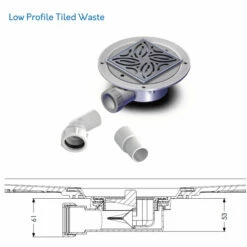 AKW Tuff Form Wet Room Walk In Shower Tray 1000 X 1000 X 22mm -Bathroom Sales Shop DW90 Low Profile Waste Tiled a213c796 f349 4529 b42e 179f8a35c394