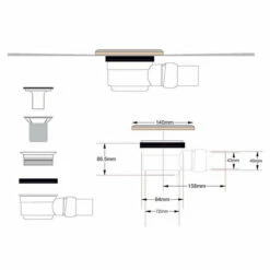 WetBase® Wet Room Walk In Shower Tray Kit - CENTRE DRAIN - 900 X 900 X 20mm -Bathroom Sales Shop Dallmer Wet Room Drain plan 98225825 b219 467d 91f7 cdf1eab2f6ac