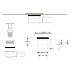 WetBase® Wet Room Walk In Shower Tray Kit - CENTRE DRAIN - 1500 X 1500 X 30mm -Bathroom Sales Shop Dallmer Wet Room Drain plan f6066c5b 59dc 4f42 9b4f 574404ccfd21