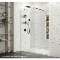 Roman Haven Wetroom Shower Screen Panel: 1400mm* - Various Finish's -Bathroom Sales Shop Haven Black Wetrrom Shower Panel 3af125d8 66d1 40fa 929e 2eec3280981b