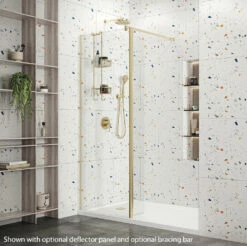 Roman Haven Wetroom Shower Screen Panel: 1100mm* - Various Finish's -Bathroom Sales Shop Haven Brushed Brass Wetroom Shower Panel 41814f18 b0eb 4854 be7c 7349d41f8f30