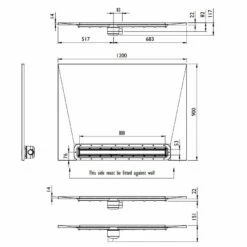 Impey Aqua Dec Linear 3 Wet Room Tray - 1200 X 900 X 22mm