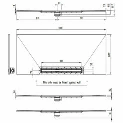 Impey Aqua Dec Linear 3 Wet Room Tray - 1800 X 800 X 22mm