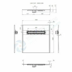 Impey Aqua Dec Linear 2 Wet Room Tray - 1000 X 1000 X 22mm