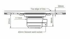 Impey Level Dec Easy Fit Wet Room Tray Floor Former - Vinyl Flooring 800 X 800mm -Bathroom Sales Shop Impey drain outlet vinyl UTVC01 H