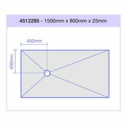 Jackoboard Aqua Flat Wet Room Walk In Shower Tray & Drain - OFFSET DRAIN - 1500 X 800 X 25mm -Bathroom Sales Shop Jackoboard Aqua Flat Wet Room Kit Offset 1500x800 1