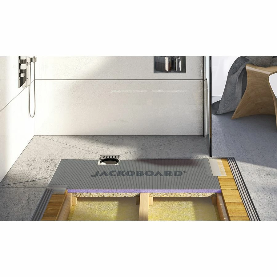 Jackoboard Aqua Flat Wet Room Walk In Shower Tray & Drain - OFFSET DRAIN - 1200 X 900 X 20mm 4 Jackoboard Aqua Flat Wet Room Walk In Shower Tray & Drain - OFFSET DRAIN - 1200 X 900 X 20mm - Image 4