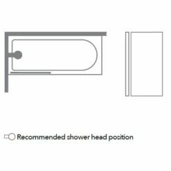 Merlyn 6mm Fixed Square Bath Screen - MB0 -Bathroom Sales Shop Merlyn Bath Screen Fixed Square MB0 Plan