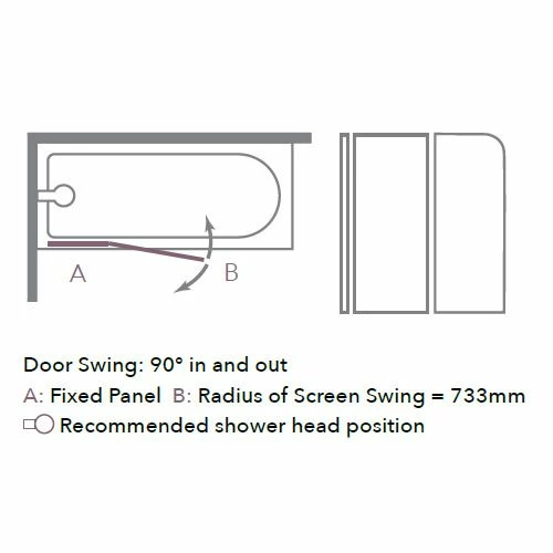 Merlyn 6mm 2 Panel Curved Bath Screen With Towel Rail & Shelves - MB3 2 Merlyn 6mm 2 Panel Curved Bath Screen With Towel Rail & Shelves - MB3 - Image 2