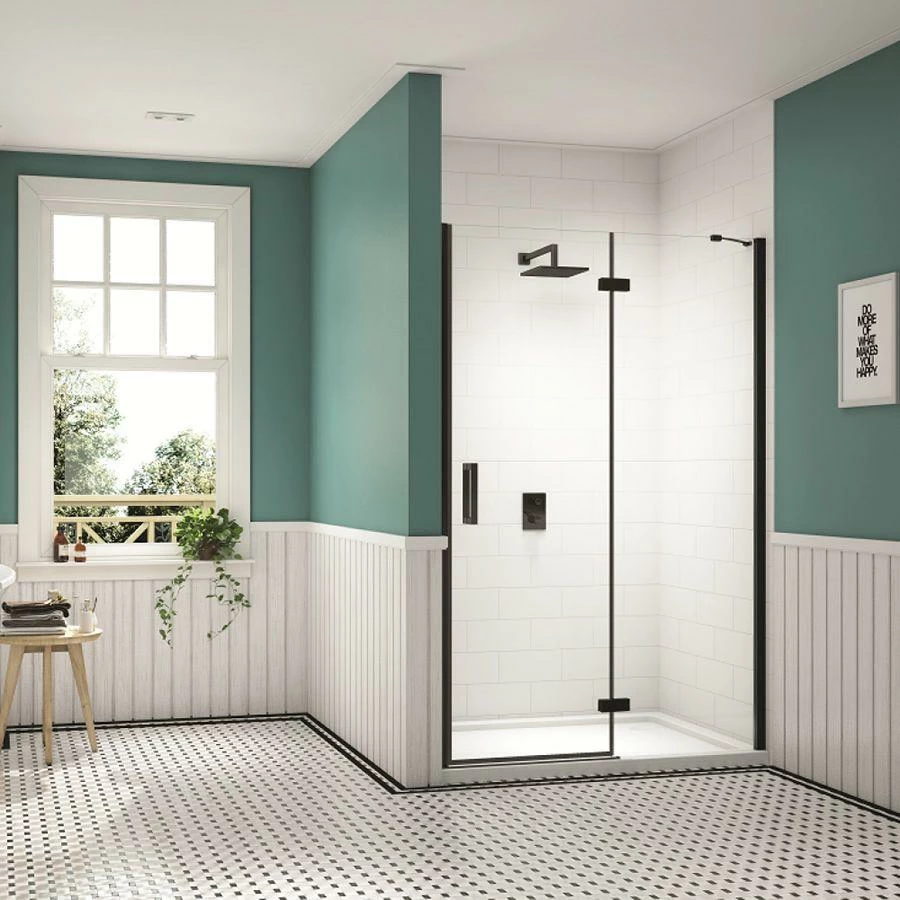 Merlyn Black Hinge Door & Inline Panel - For Recess 1 Merlyn Black Hinge Door & Inline Panel - For Recess