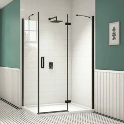 Merlyn Black Hinge Door & Inline Panel With Side Panel