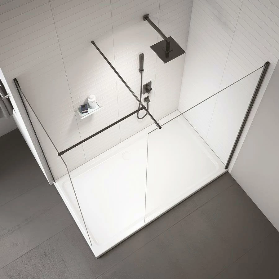 Merlyn Black Showerwall Wetroom Shower Screen Panel - 1000mm 4 Merlyn Black Showerwall Wetroom Shower Screen Panel - 1000mm - Image 4