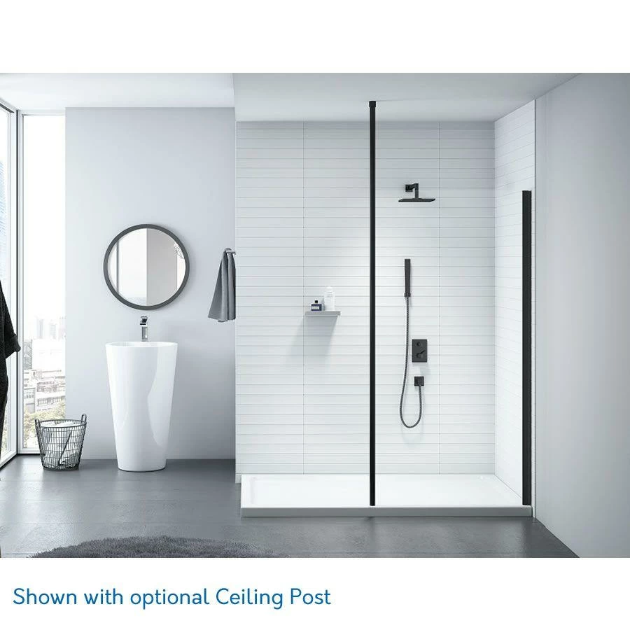 Merlyn Black Showerwall Wetroom Shower Screen Panel - 900mm 2 Merlyn Black Showerwall Wetroom Shower Screen Panel - 900mm - Image 2
