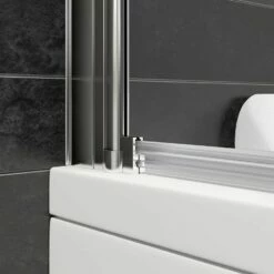 Merlyn 6mm Single Panel Hinged Curved Bath Screen - MB1 -Bathroom Sales Shop Merlyn HydraSeal2
