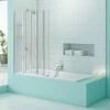 Merlyn SecureSeal 4 Fold Bath Screen With Fixed Panel & Shelves