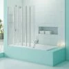 Merlyn SecureSeal 5 Fold Bath Screen With Fixed Panel & Shelves