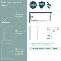 Merlyn SecureSeal Single Panel Bath Screen -Bathroom Sales Shop Merlyn SecureSeal Bath Screen MS1 Tech