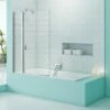Merlyn SecureSeal Single Panel Bath Screen With Fixed Panel & Shelves