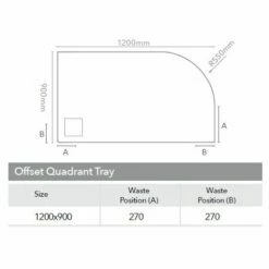 Merlyn Truestone Textured Shower Tray Offset Quadrant - 1000 X 800 X 30mm -Bathroom Sales Shop Merlyn Truestone Shower Tray Drain Position Offset Quadrant 610bbc0b 53c4 466d 8c9b 0af8732b0417