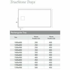 Merlyn Truestone Textured Shower Tray Rectangular - 1700 X 800 X 30mm -Bathroom Sales Shop Merlyn Truestone Shower Tray Drain Position Rectangular c3e6e3c4 3153 42e3 82aa 14d7260eb704