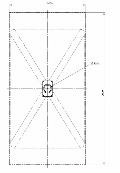 AKW Onyx Low Level White Slate Effect Shower Tray: 2000 X 1000 X 26mm 4 AKW Onyx Low Level White Slate Effect Shower Tray: 2000 X 1000 X 26mm - Image 4