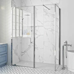 Merlyn Series 10 Pivot Shower Door & Inline Panel & Side Panel