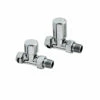 Redroom Angled Round Manual Radiator Valve Pack - Chrome