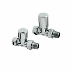 Redroom Angled Round Manual Radiator Valve Pack - Chrome