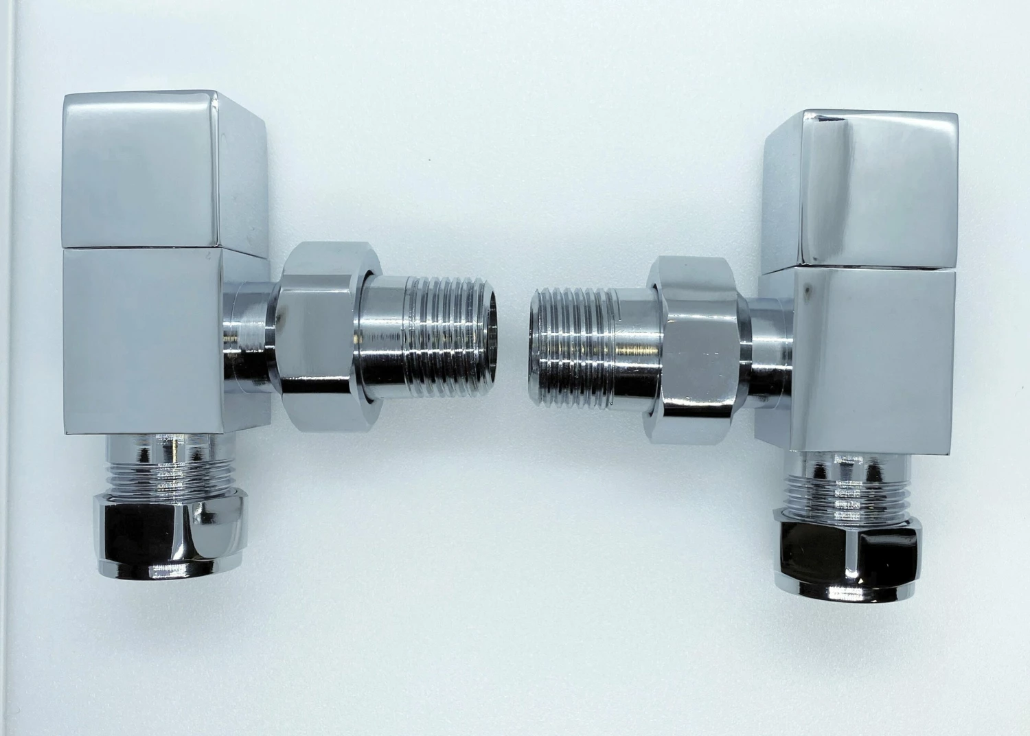 Redroom Angled Square Radiator Valve Pack - Chrome 1 Redroom Angled Square Radiator Valve Pack - Chrome