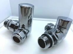 Redroom Corner Round Radiator Manual Valve Pack - Chrome