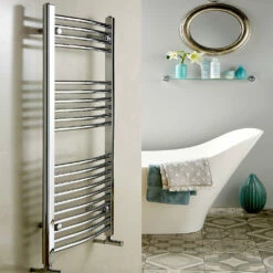 Redroom Elan Curved Heated Towel Rail Radiator - Chrome
