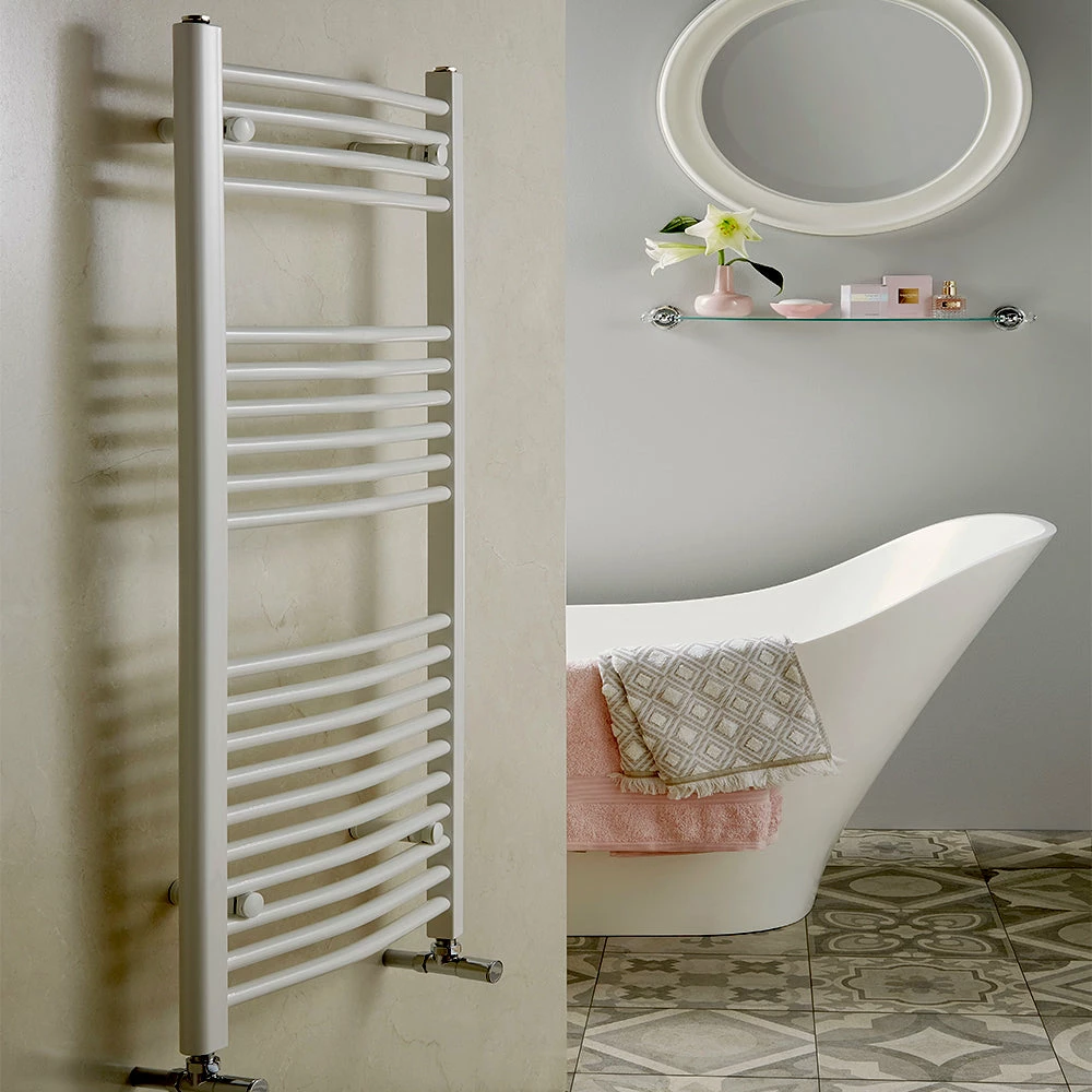 Redroom Elan Curved Heated Towel Rail Radiator - White 1 Redroom Elan Curved Heated Towel Rail Radiator - White