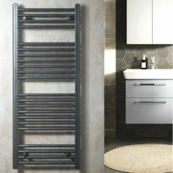 Redroom Elite Heated Towel Rail Radiator - Anthracite -Bathroom Sales Shop Redroom Elite Radiator Display Image