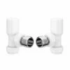 Redroom Angled Round Manual Radiator Valve Pack - White