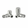 Redroom Corner Round Radiator Manual Valve Pack - Brushed Nickel
