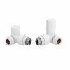 Redroom Corner Round Radiator Manual Valve Pack - White