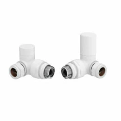 Redroom Corner Round Radiator Manual Valve Pack - White