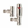 Redroom Angled Thermostatic Radiator Valve Pack - Brushed Nickel