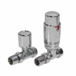Redroom Straight Thermostatic Radiator Valve Pack - Chrome