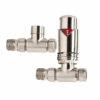 Redroom Straight Thermostatic Radiator Valve Pack - Brushed Nickel