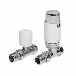 Redroom Straight Thermostatic Radiator Valve Pack - White