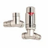 Redroom Corner Thermostatic Radiator Valve Pack - Brushed Nickel