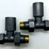Redroom Straight Round Radiator Valve Pack - Anthracite