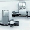 Redroom Straight Square Radiator Valve Pack - Chrome